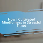 How I Cultivated Mindfulness in Stressful Times