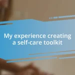 My experience creating a self-care toolkit