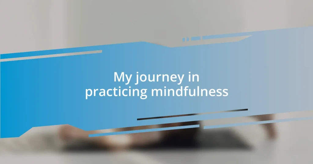My journey in practicing mindfulness