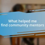 What helped me find community mentors