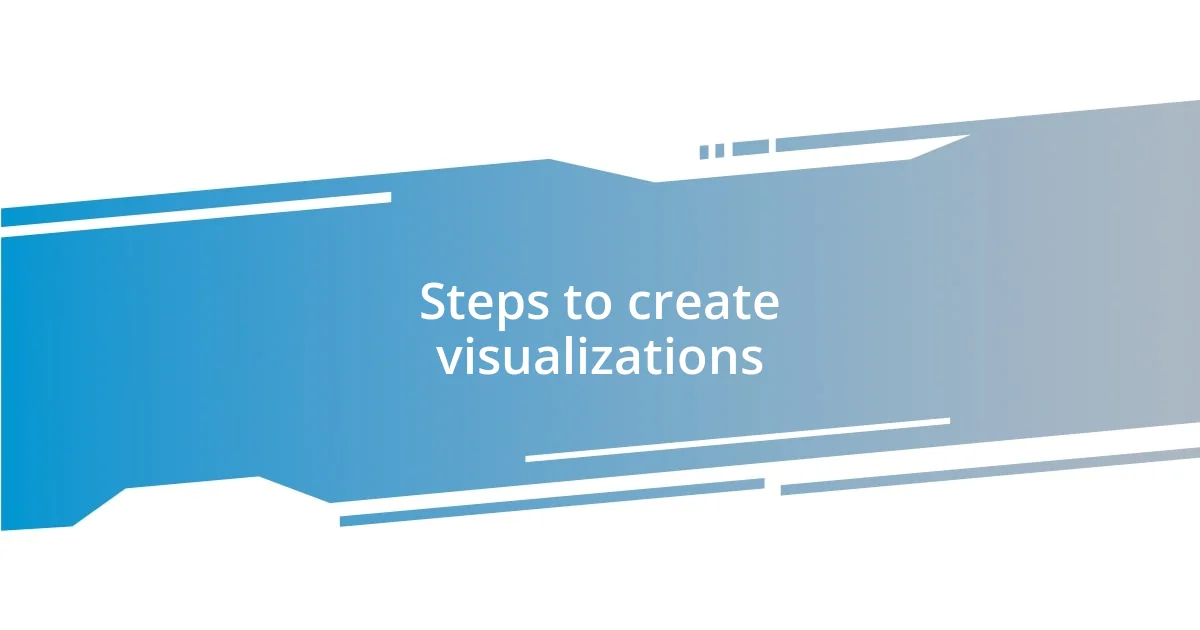 Steps to create visualizations